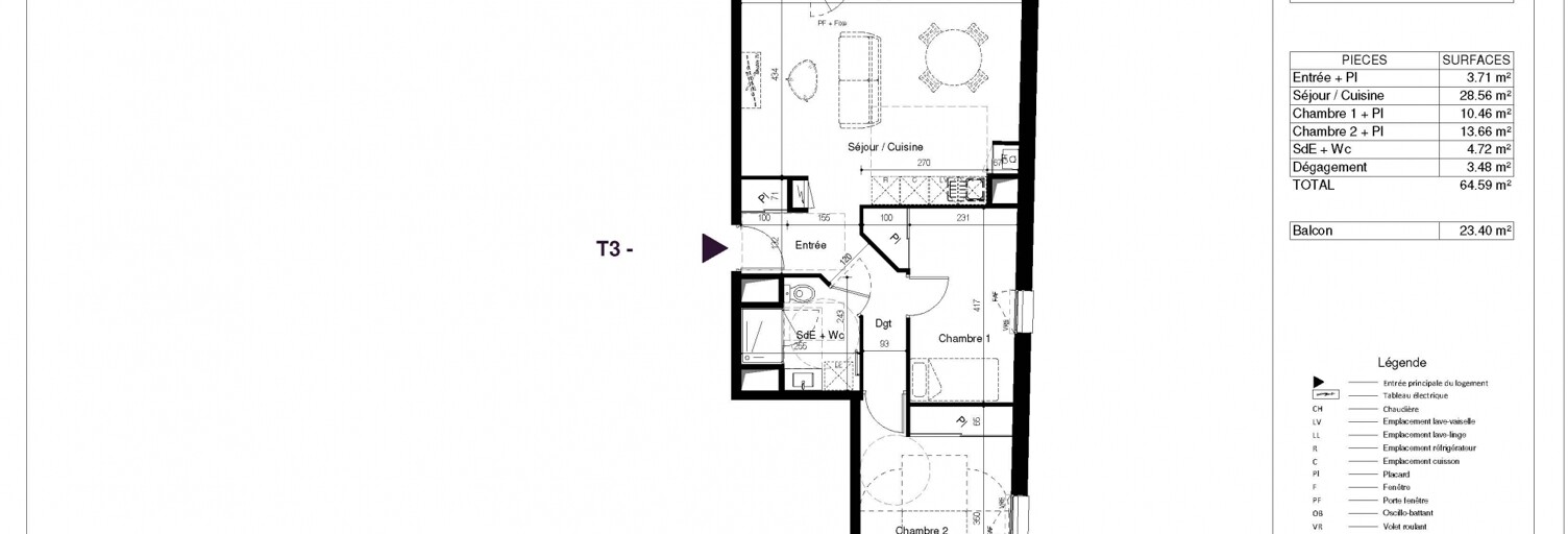 Appartement 3 Pièces 64 m² à vendre à La Rochelle (17000)
