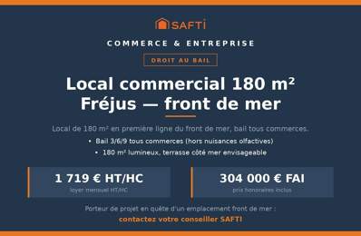 Droit au bail 180 m², front de mer Fréjus — photo du bien