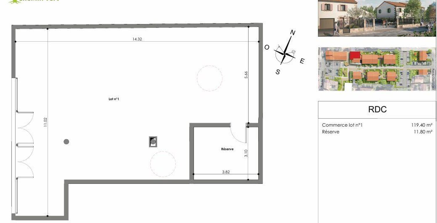 Vente Murs commerciaux 131 m&sup2; — photo 1