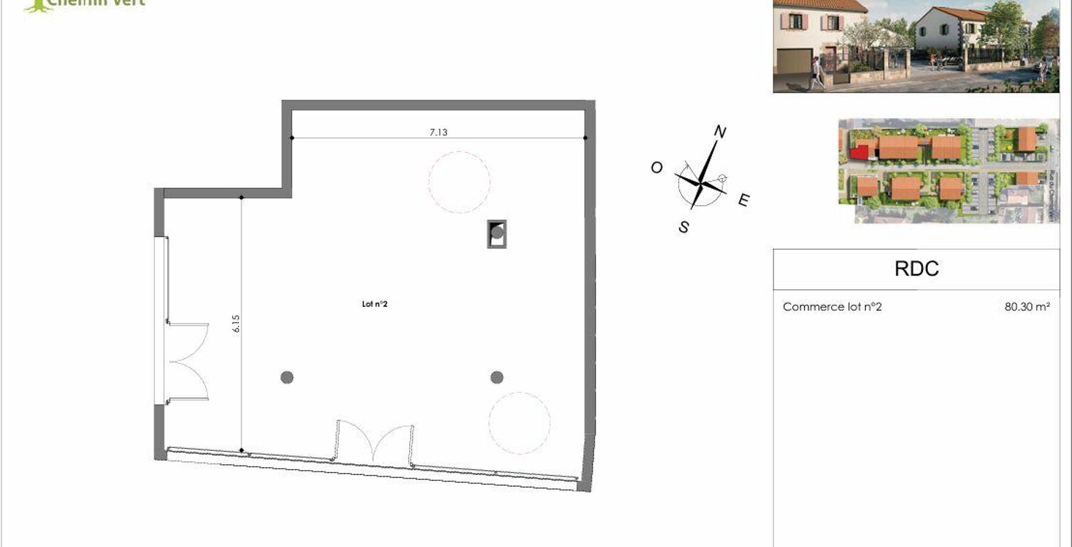 Vente Murs commerciaux 80 m&sup2; — photo 1