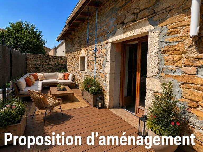 A vendre - Maison de village en pierre à rénover - potentiel 140m² + garage + terrasse 16.7m² - Bettant à proximité d'Amberieu en Bugey — photo 1