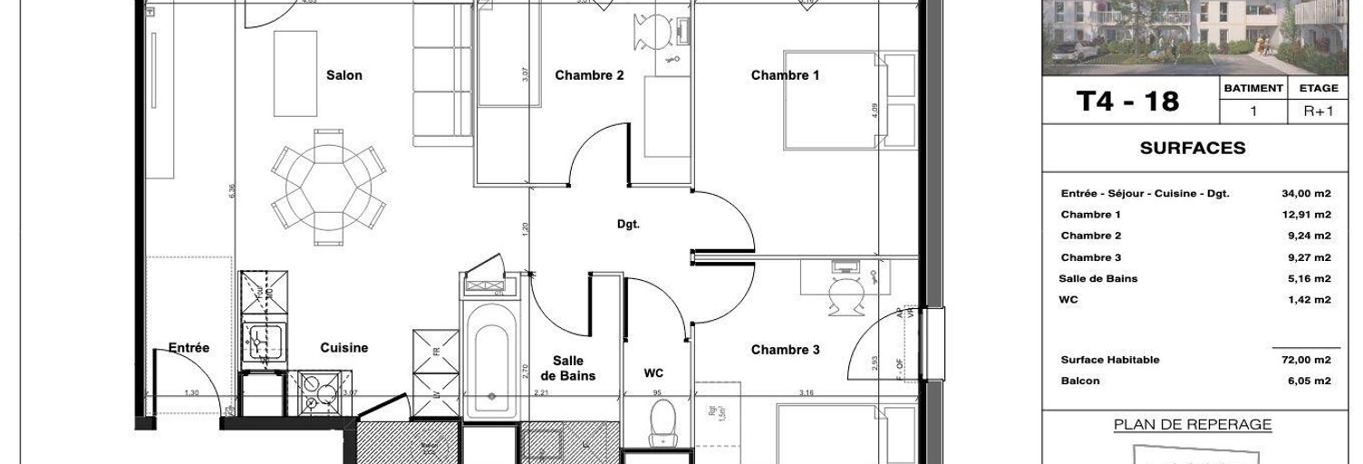Appartement 4 Pièces 72 m² à vendre à Mimizan (40200)
