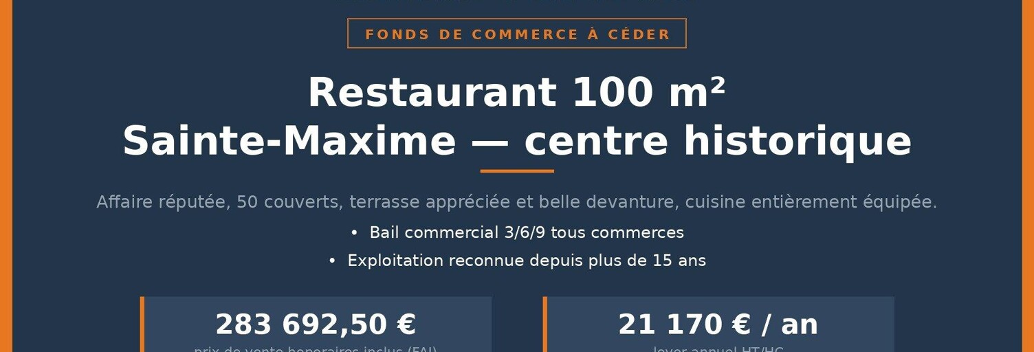 Commerce  100 m² à vendre à Sainte-Maxime (83120)