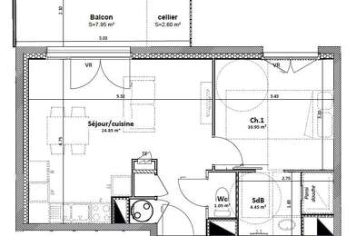 Appartement 2 pièces 183000 €