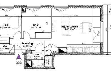 Appartement 3 pièces 239000 €