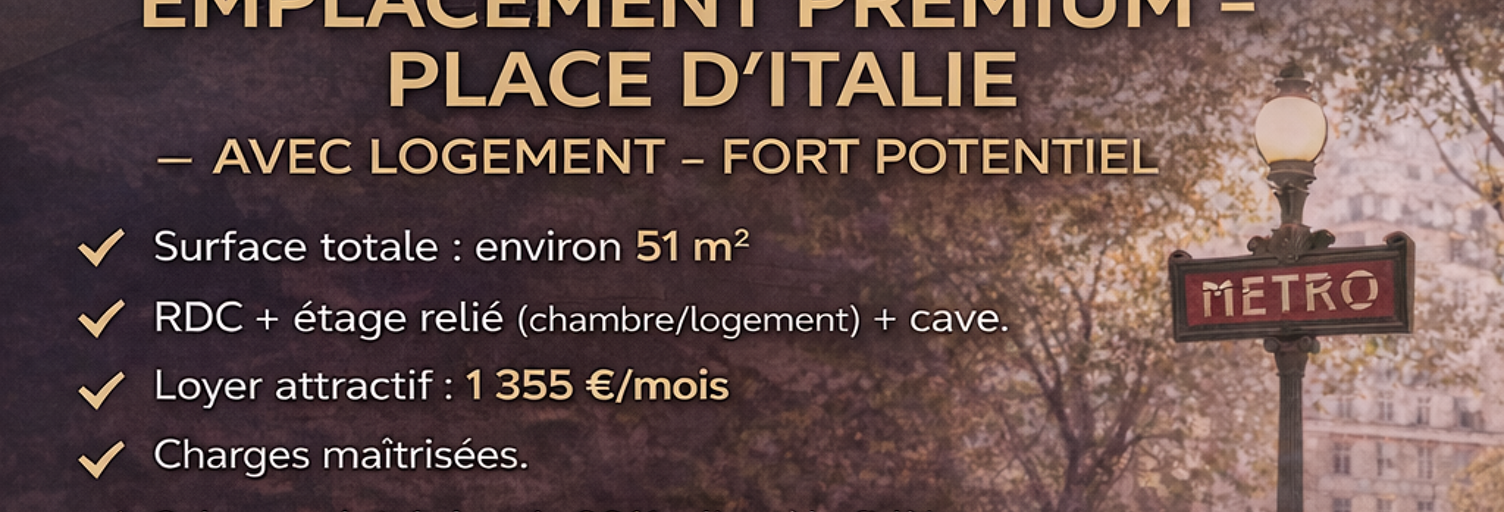 Commerce  51 m² à vendre à Paris 13 (75013)