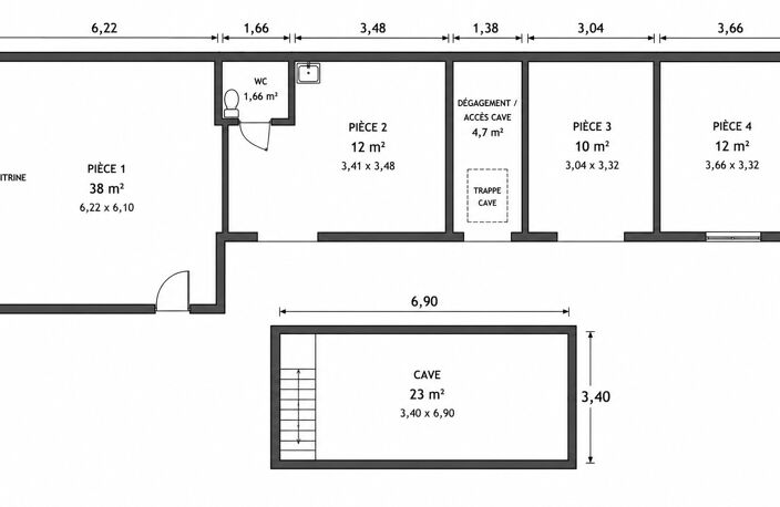 Vente Local commercial 109 m&sup2; — photo 3