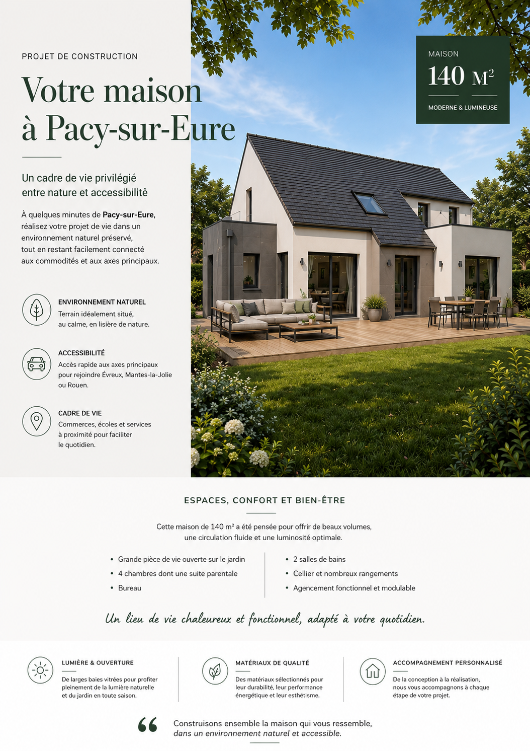 Projet de construction MDE Maisons d'époque sur terrain à proximité de Pacy sur Eure