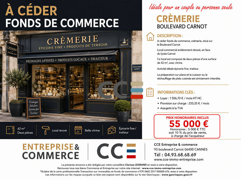 Fonds de commerce Cannes 42 m2 — photo 1