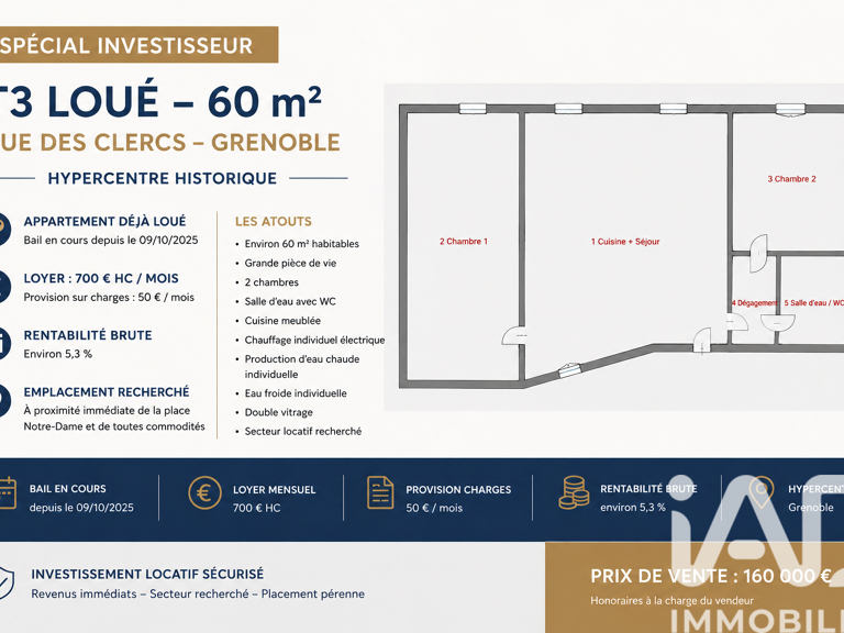 Vente Appartement 3 pièces — photo 1