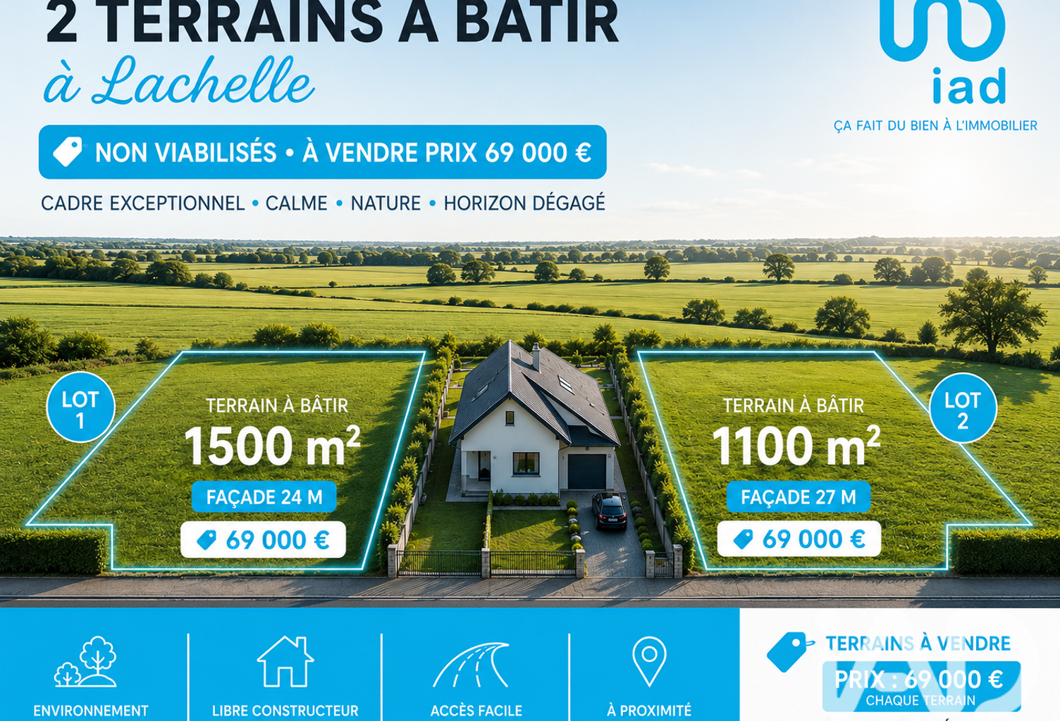 Vente Terrain à bâtir 1 013 m&sup2; — photo 1