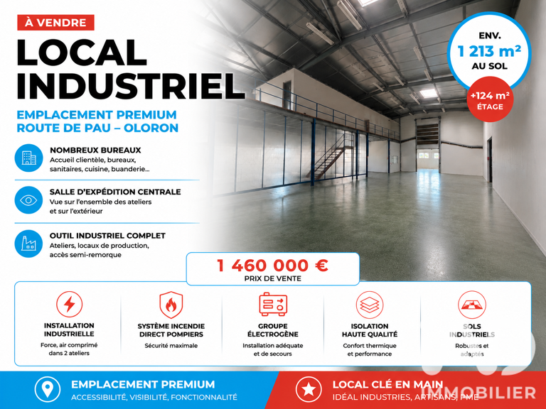 Vente Boutique/Local commercial 1 337 m&sup2; — photo 1
