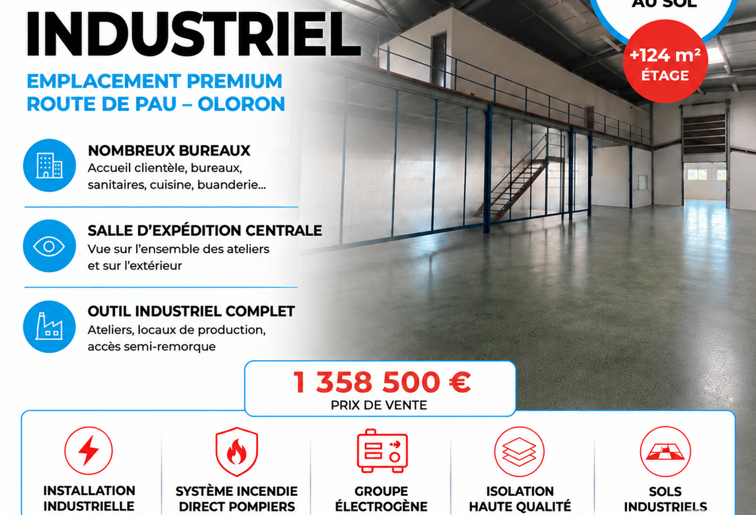 Vente Boutique/Local commercial 1 337 m&sup2; — photo 1