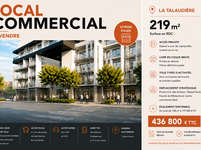 VENTE LOCAL COMMERCIAL LA TALAUDIÈRE (42) — photo du bien