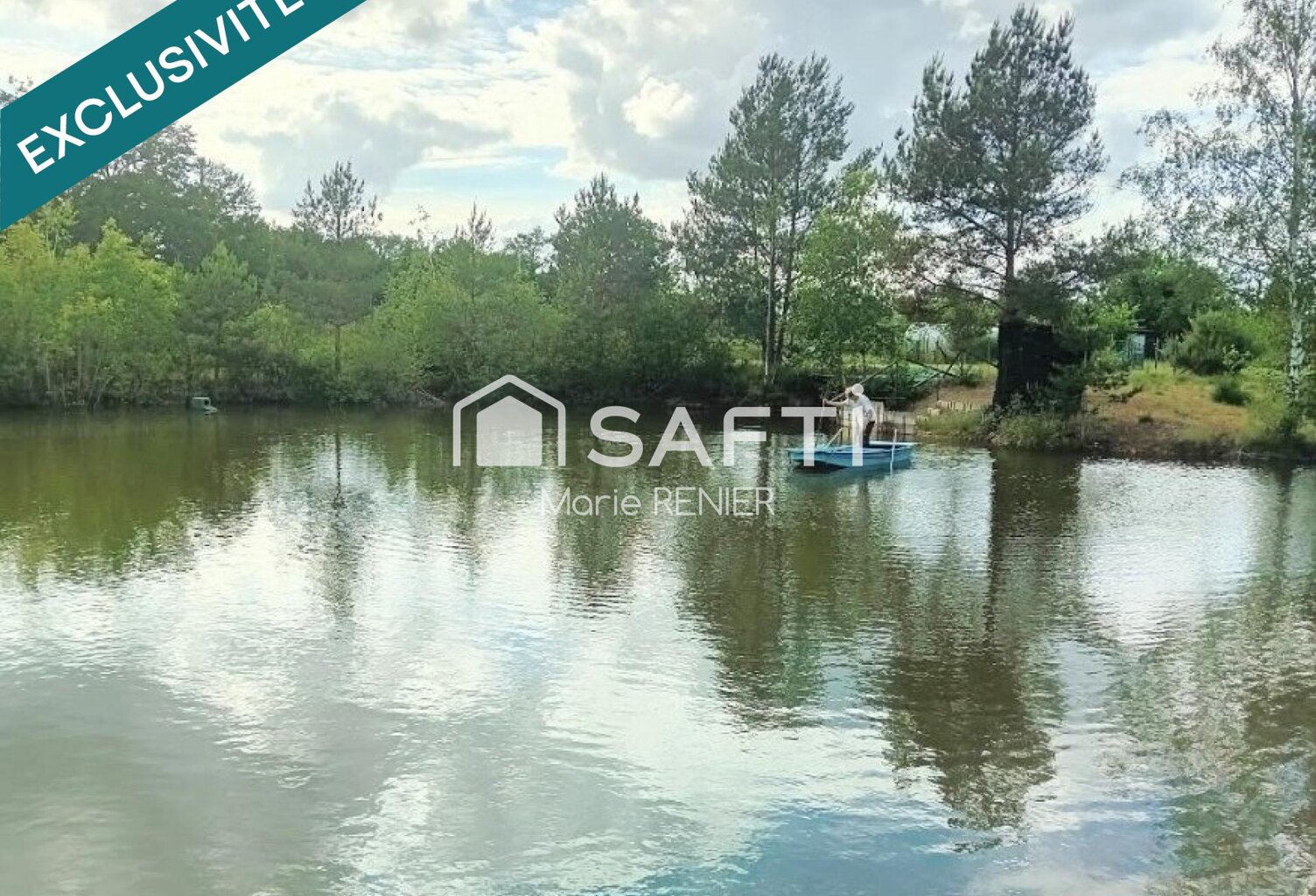 Terrain de loisirs arboré avec étang à Aubigné-Racan — photo 1