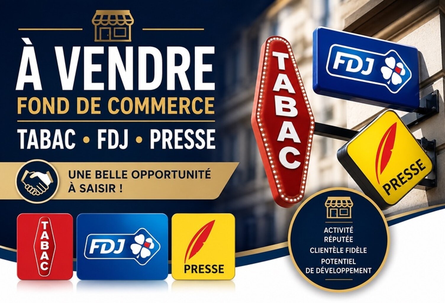 FONDS DE COMMERCE TABAC – PRESSE – FDJ – CADEAUX — photo 1