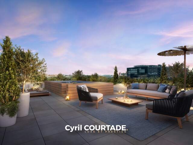 Montpellier, Dpt Hérault (34), Exceptionnel T4 de 120,81 m² en dernier étage – Terrasse & Solarium 118,47 m² — photo du bien