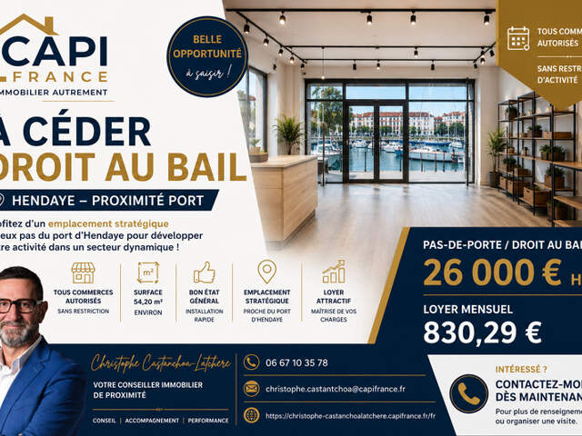 À CÉDER – DROIT AU BAIL COMMERCIAL – HENDAYE PORT — photo du bien