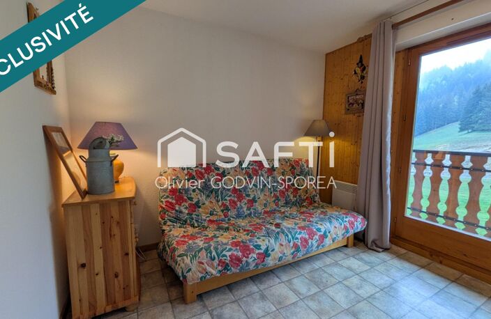 Studio cabine de 22 m2 avec balcon exposé sud et casier à ski offrant une vue dégagée sur les alpages et montagnes environnantes. — photo 2