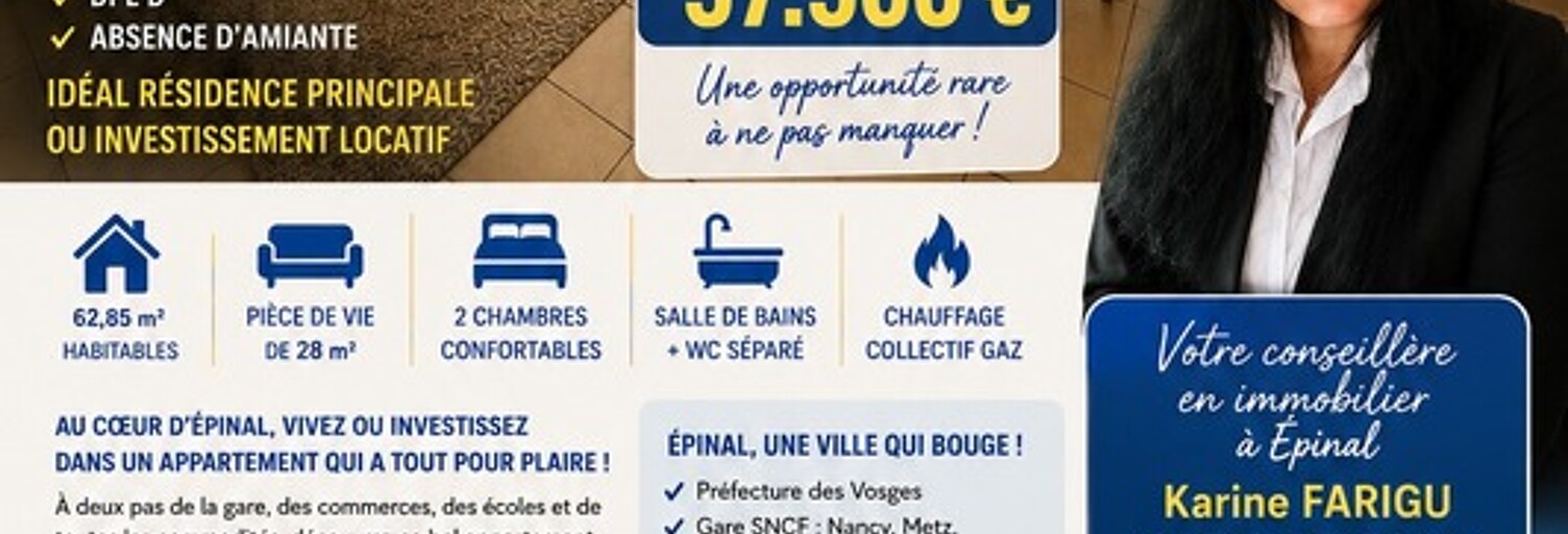 Appartement 3 Pièces 63 m² à vendre à Épinal (88000)