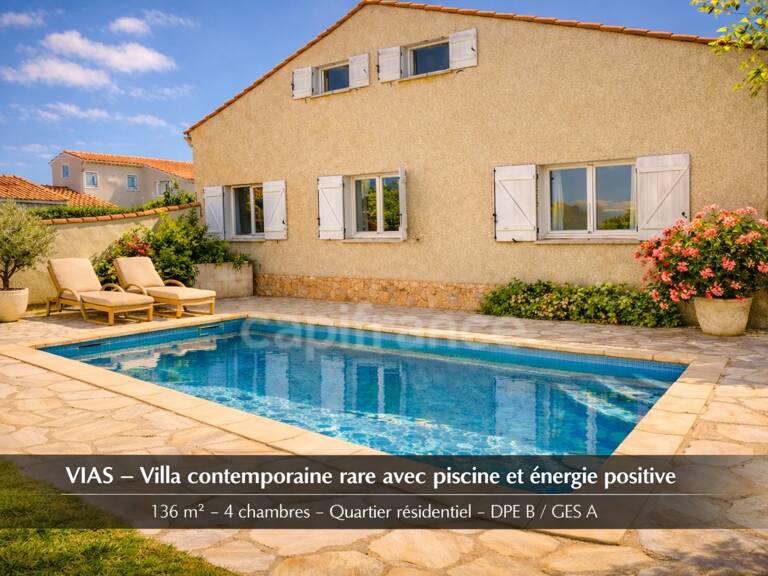 ❤️ VIAS – VILLA AVEC PISCINE – 136 M² – 4 CHAMBRES – 16 PANNEAUX SOLAIRES – DPE B — photo 1