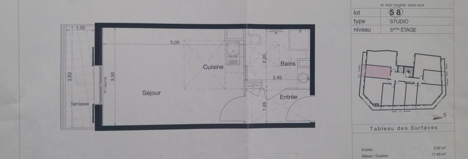 Appartement 1 Pièce 26 m² à louer à Nice (06000)