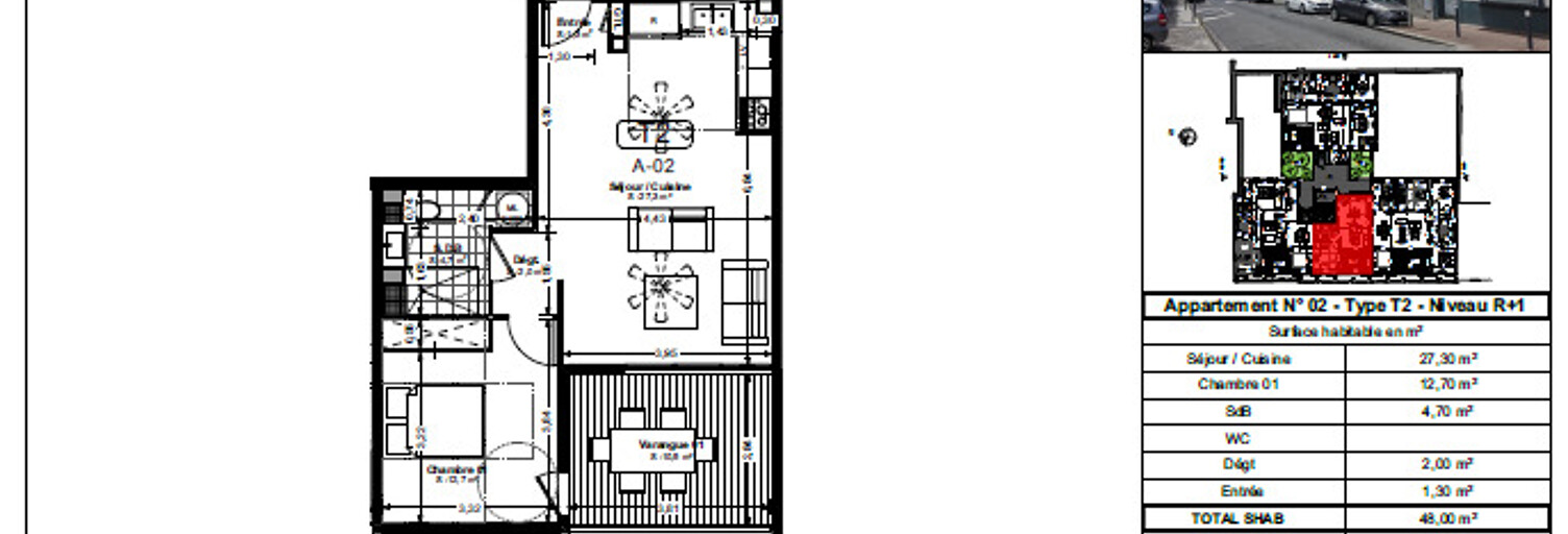 Appartement 2 Pièces 48 m² à vendre à Saint-Denis (97400)