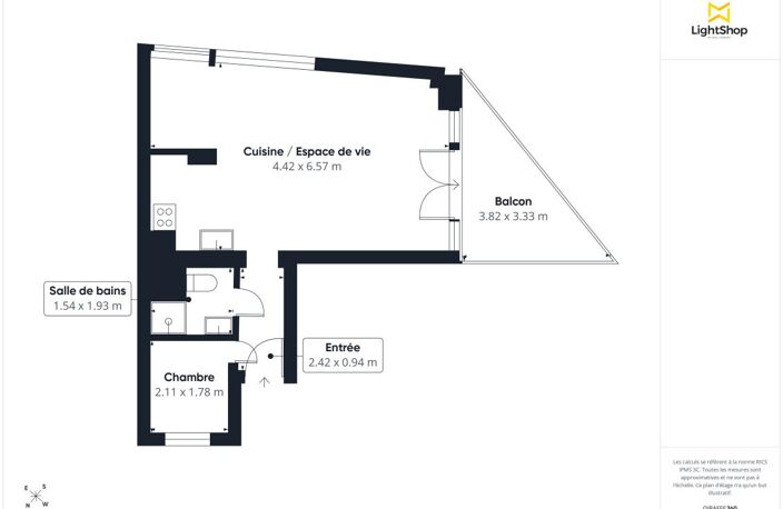 Appartement studio de 35 m² avec balcon - Rue Chauvelot, Paris — photo 4