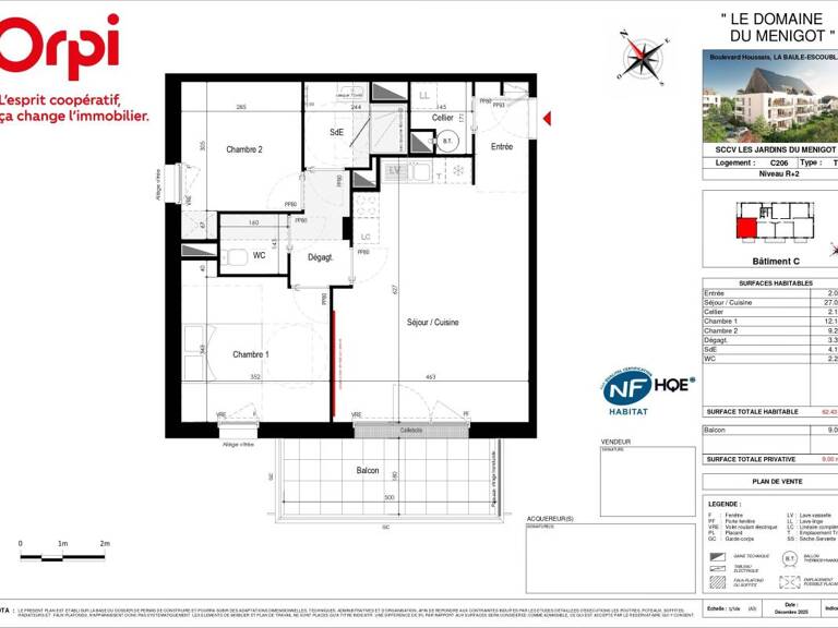 Appartement T3 neuf avec balcon - La Baule Bour d'Escoublac — photo 1