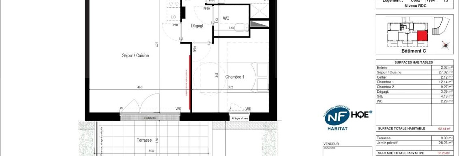 Appartement 3 Pièces 62 m² à vendre à La Baule-Escoublac (44500)