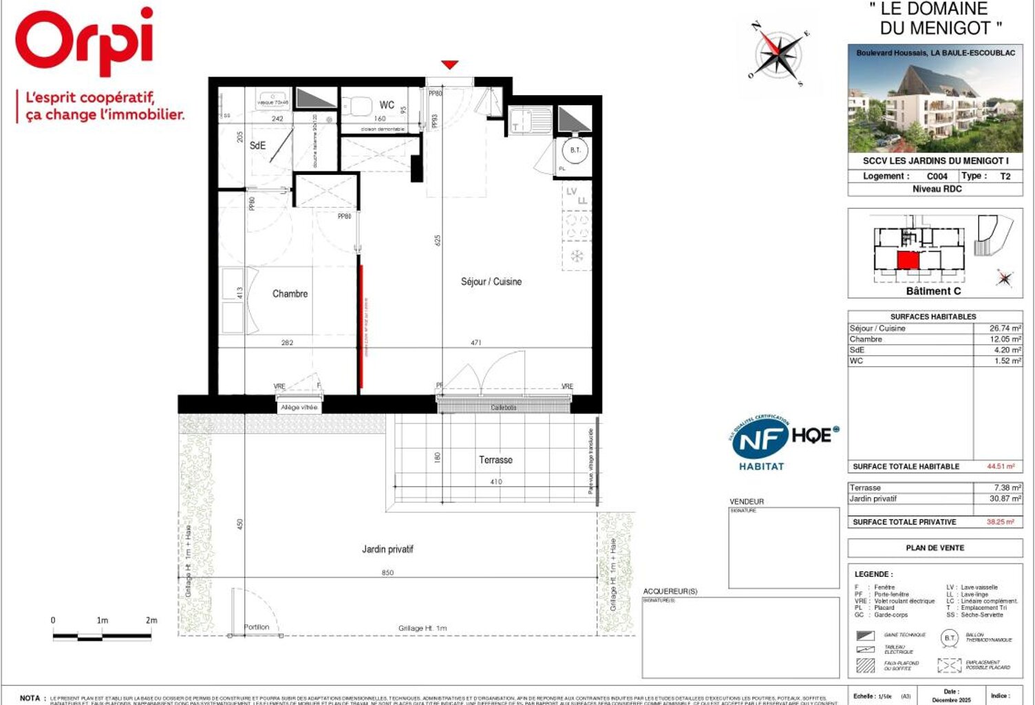 Appartement T2 neuf avec terrasse et grand jardin privatif - La Baule Bourg d'Escoublac — photo 1