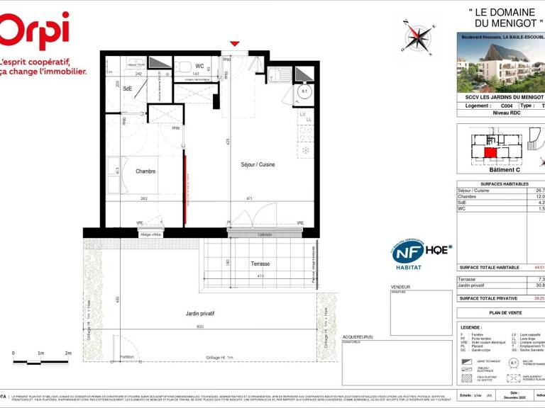 Appartement T2 neuf avec terrasse et grand jardin privatif - La Baule Bourg d'Escoublac — photo 1