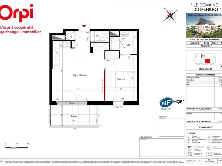 Appartement T2 neuf avec balcon - La Baule Bourg d'Escoublac — photo 1