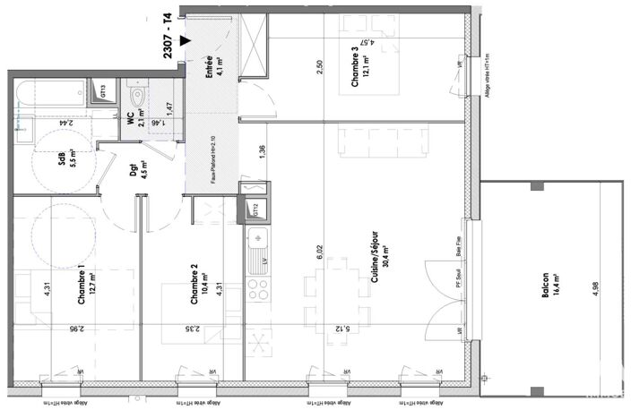 Vente Appartement 4 pièces — photo 4