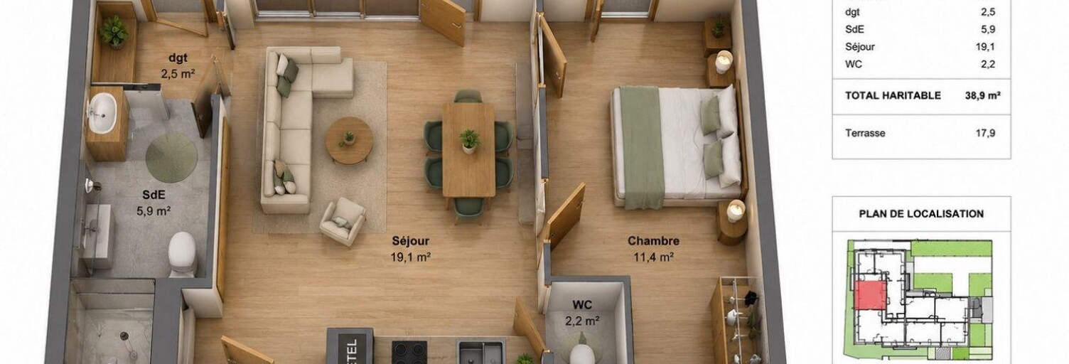 Appartement 2 Pièces 39 m² à vendre à Saint-Gilles-Croix-de-Vie (85800)