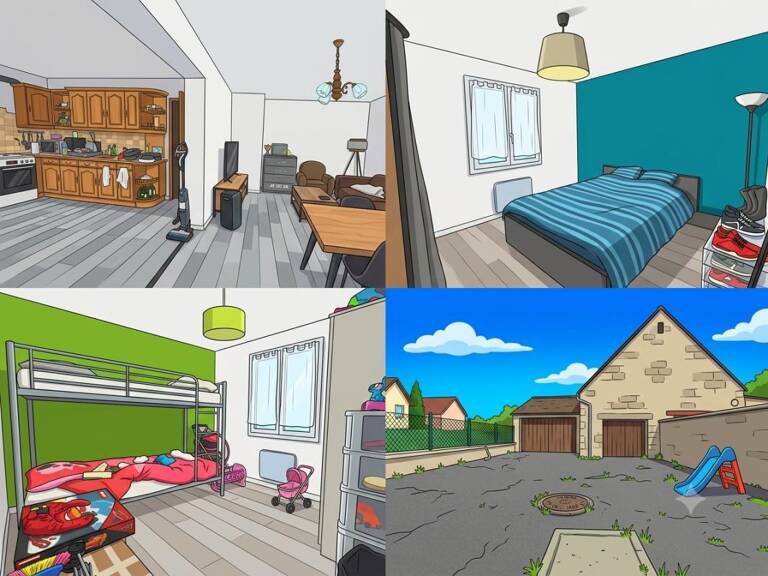 Maison plan-pied, 3 pièces, double garage et cour — photo 1