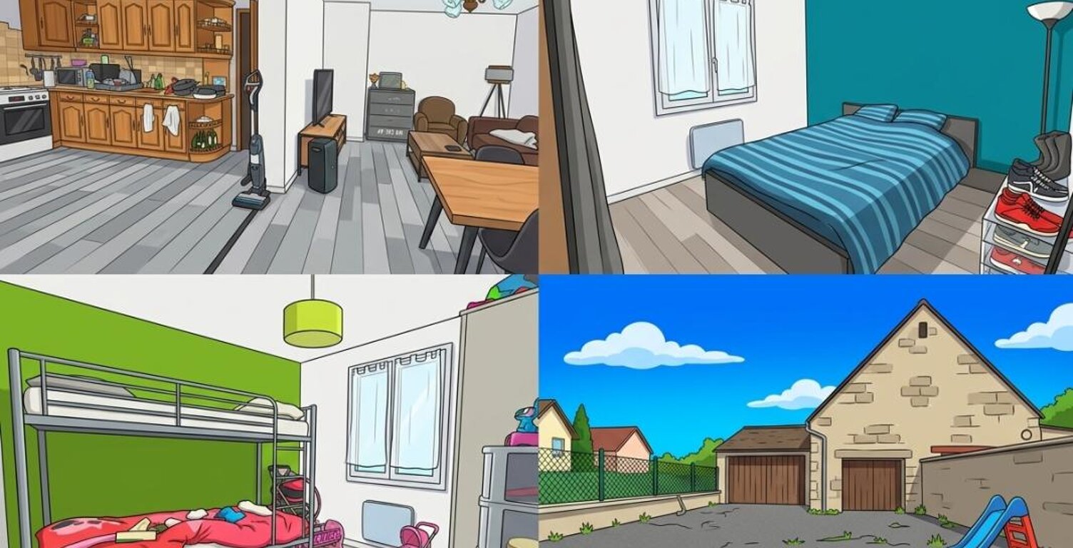 Maison plan-pied, 3 pièces, double garage et cour — photo 1