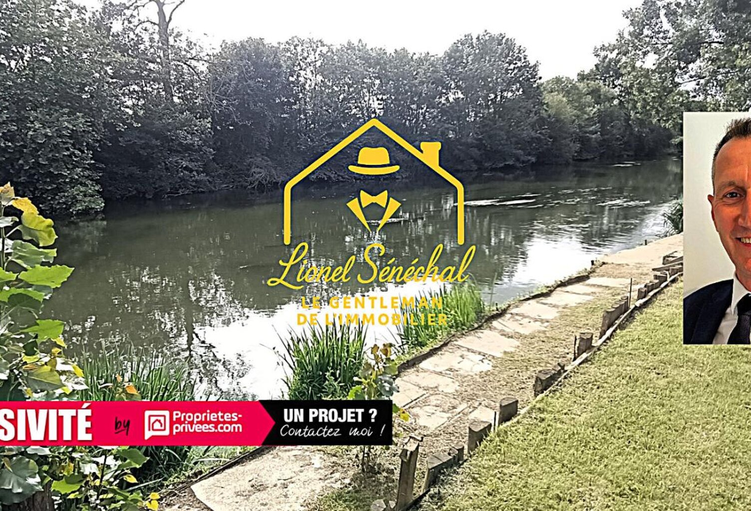 Terrain de loisirs de plus de 1 200 m2 avec un préau sur une dalle en dur, un abri de jardin et un accès direct à la rivière — photo 1