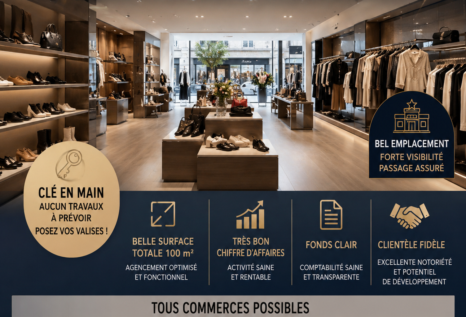 Vente Chaussure, Cuir 95 m&sup2; — photo 1