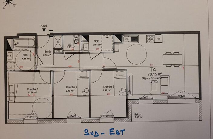 Appartement Wervicq Sud 4 pièce(s) 84 m2 — photo 3