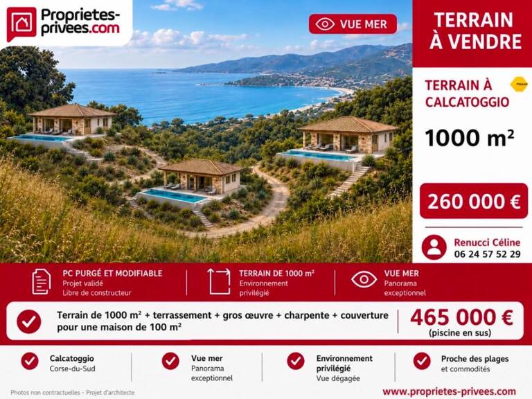 Terrain constructible avec PC purgé à Calcatoggio — photo 1