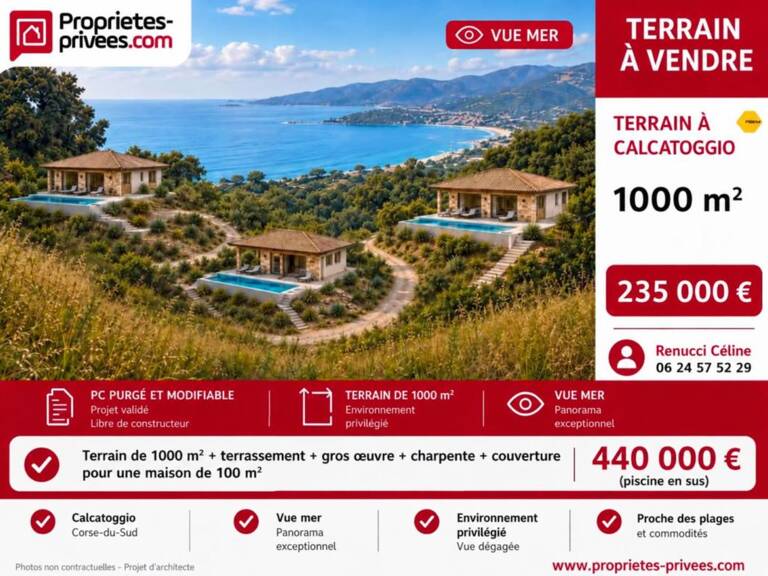 Terrain constructible avec PC purgé à Calcatoggio — photo 1