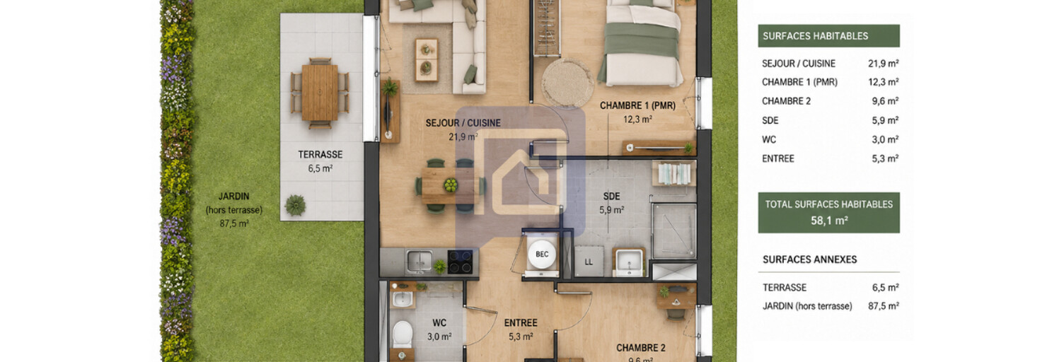 Appartement 3 Pièces 58 m² à vendre à Quimper (29000)