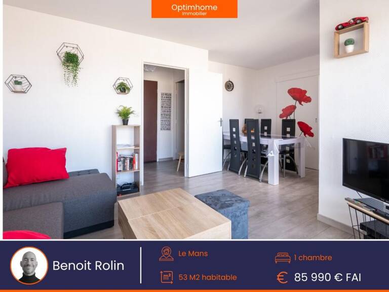 LE MANS (72) – Quartier Est | Appartement T2 de 53M2 avec balcon, vue panoramique et aucun travaux — photo 1