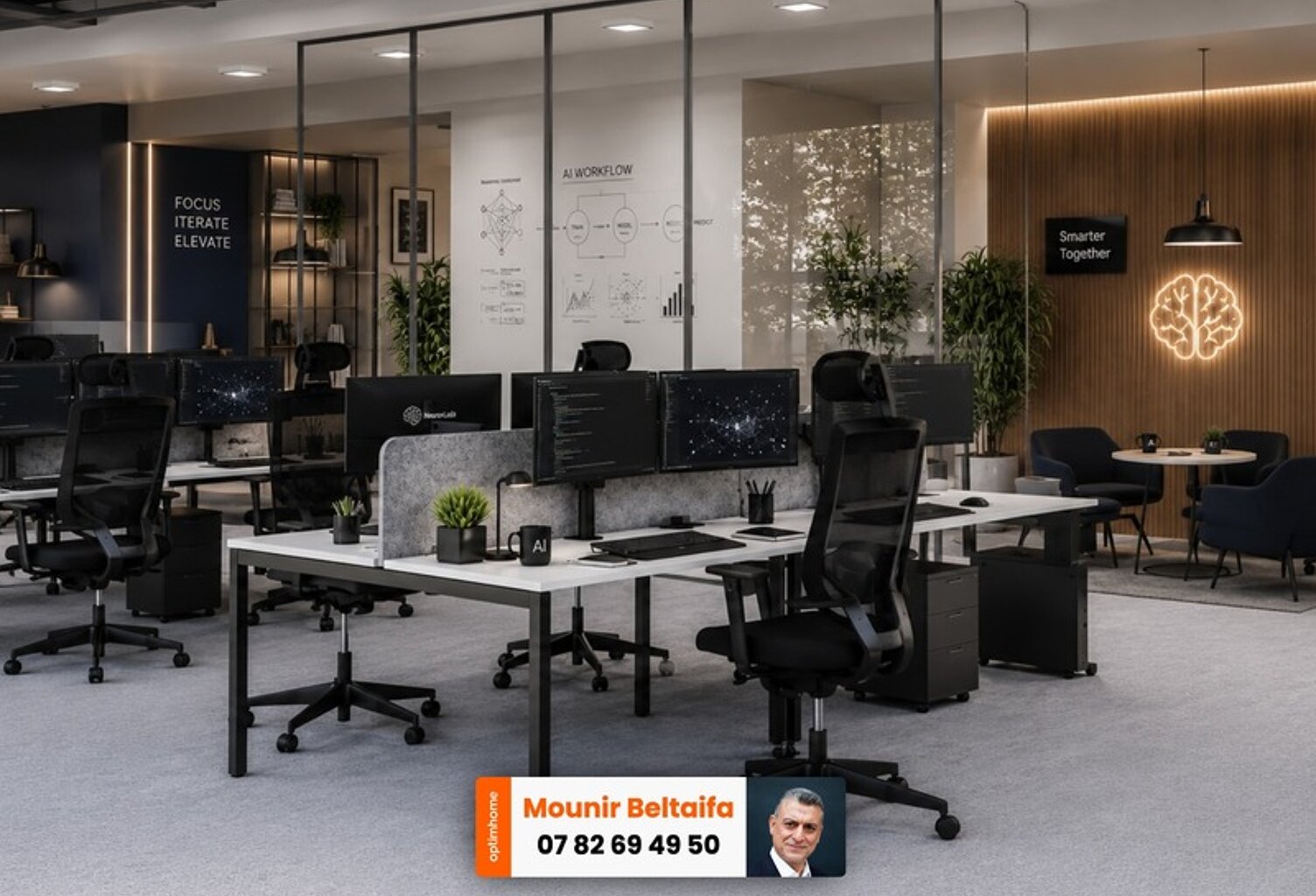 LOCAL PROFESSIONNEL 260 M² – BUREAUX + RDC POLYVALENT – VAL D'EUROPE – 2 PARKINGS — photo 1