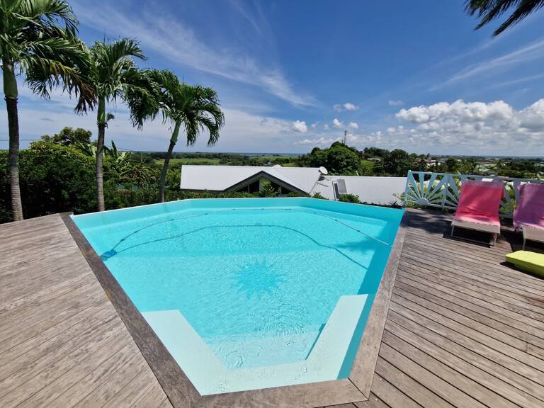 VUE MER Superbe villa de standing + T3 piscine à débordement sur 1000 m² à BAIE MAHAULT (971) — photo 1