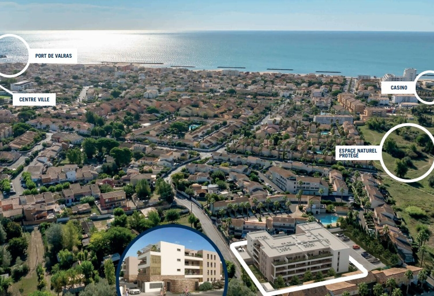 Valras-Plage. T4 de 85 m². Le privilège du plain-pied avec une terrasse Sud de 33 m² face au parc — photo 1