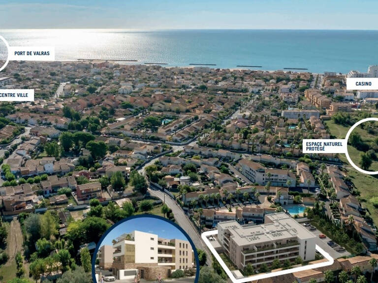 Valras-Plage. T4 de 85 m². Le privilège du plain-pied avec une terrasse Sud de 33 m² face au parc — photo 1