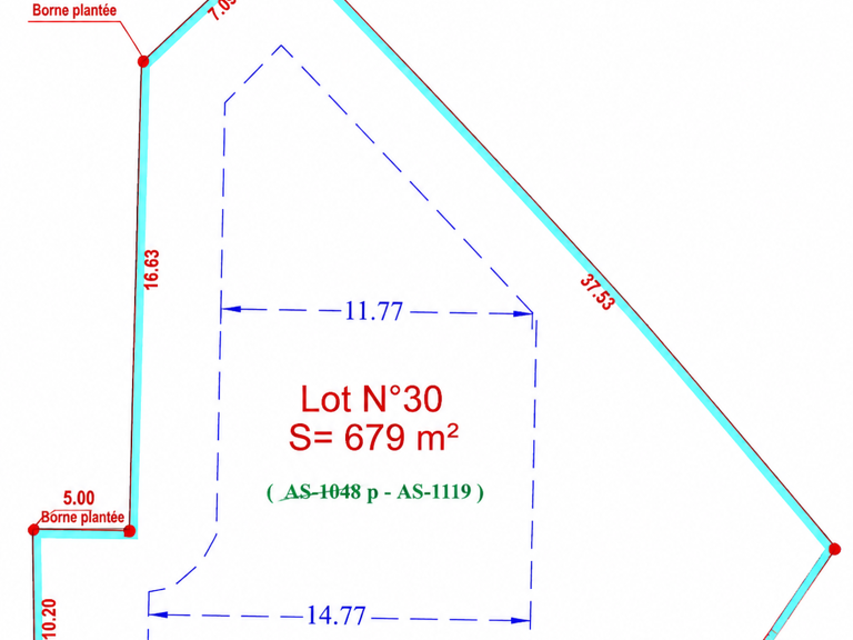 Vente Terrain à bâtir 679 m&sup2; — photo 1