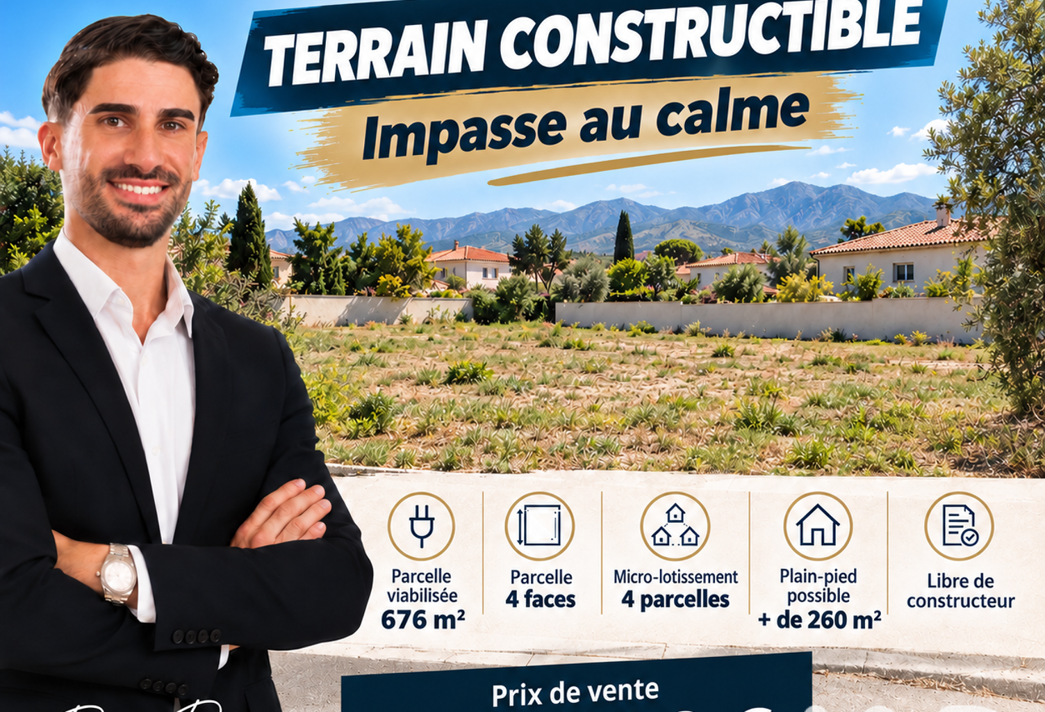Vente Terrain à bâtir 676 m&sup2; — photo 1